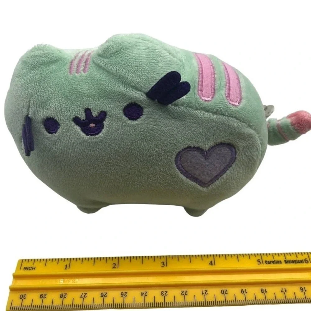 Pusheen the‎ Cat Plush Mint Green Purple Heart  GUND Stuffed Animal Toy
